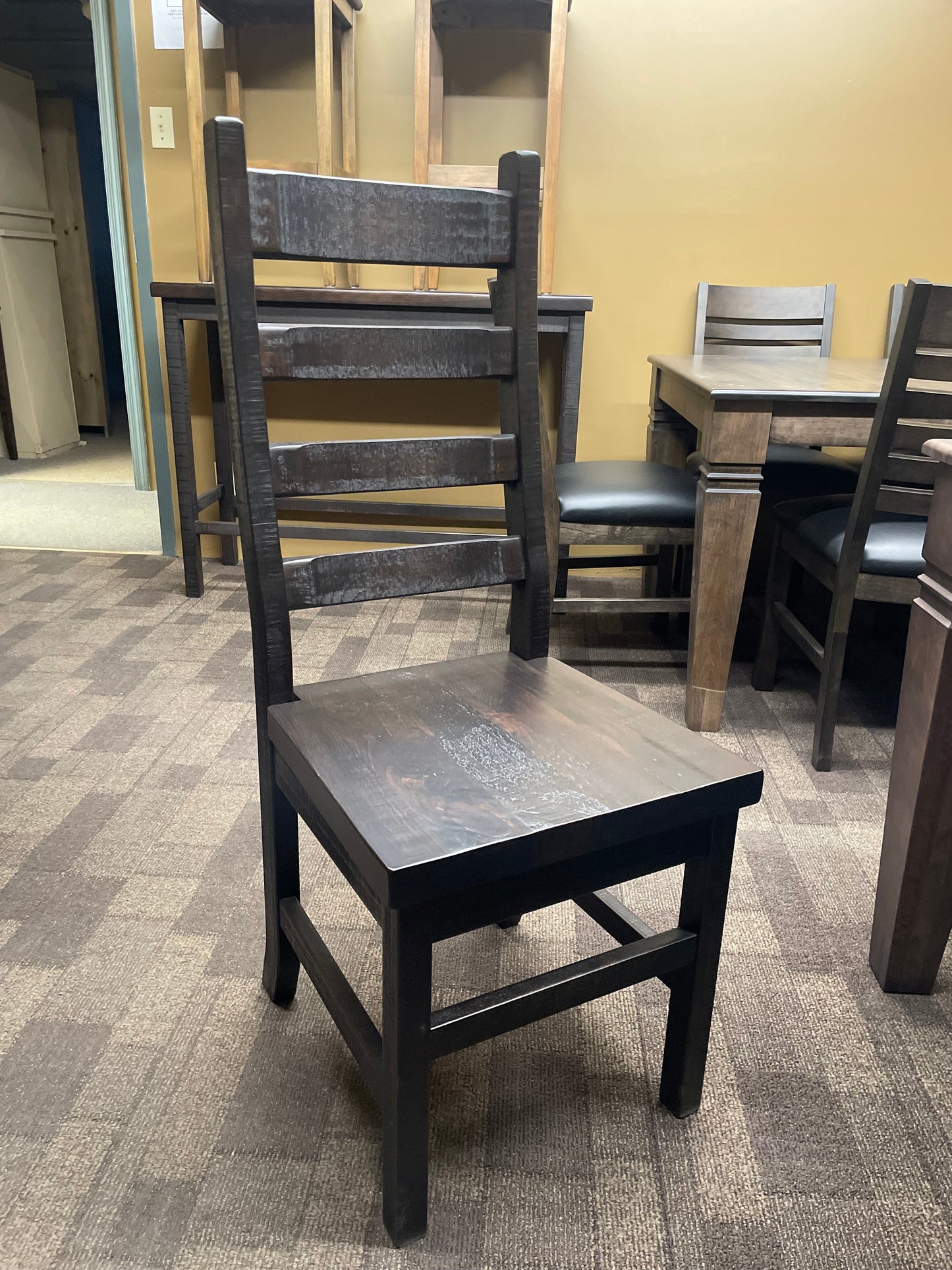 Smooth Birch D431B Harvest Table & 8 761B Chairs in Ash Finish & 2 R752B Chairs in Guinness Finish S-713