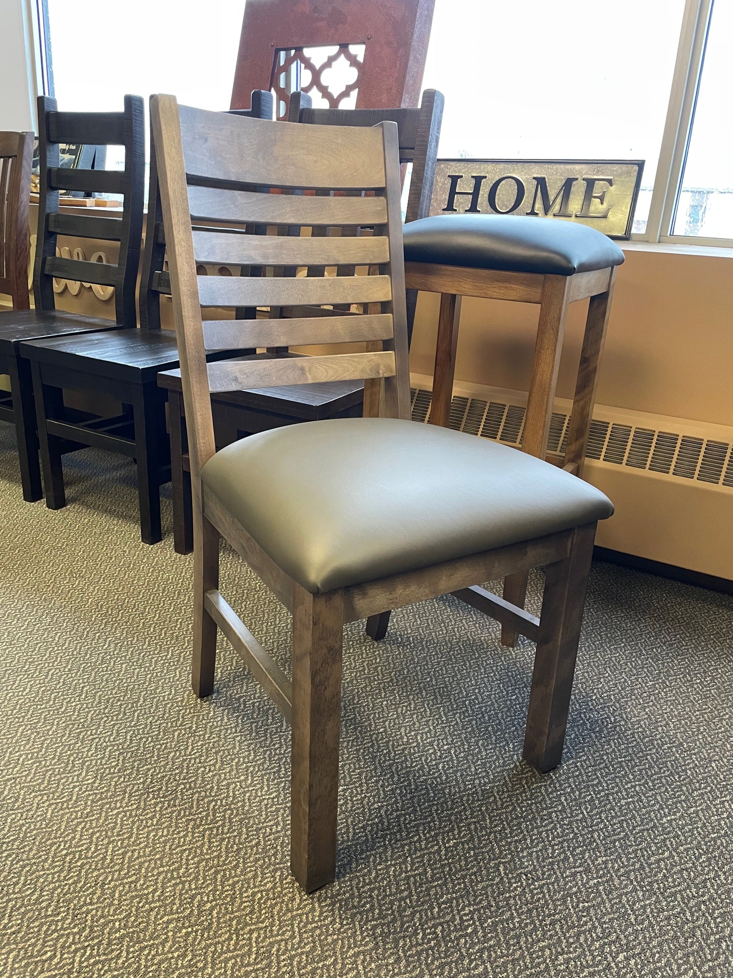 Rustic Pine R449P Harvest Table & 6 624B Smooth Chairs Ash Finish S-595