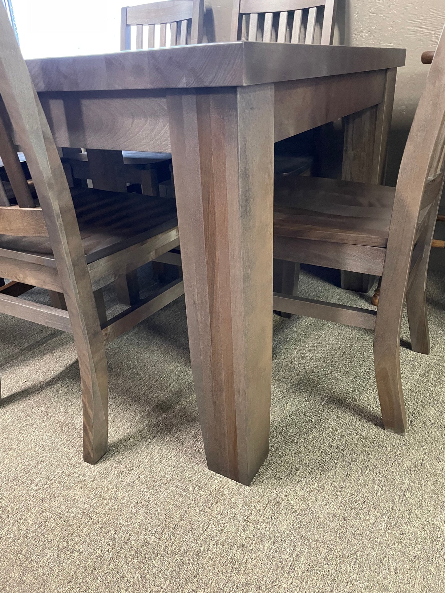 Rustic Pine R431P Harvest Table & 6 Scholar Chairs in Ash Finish S-596