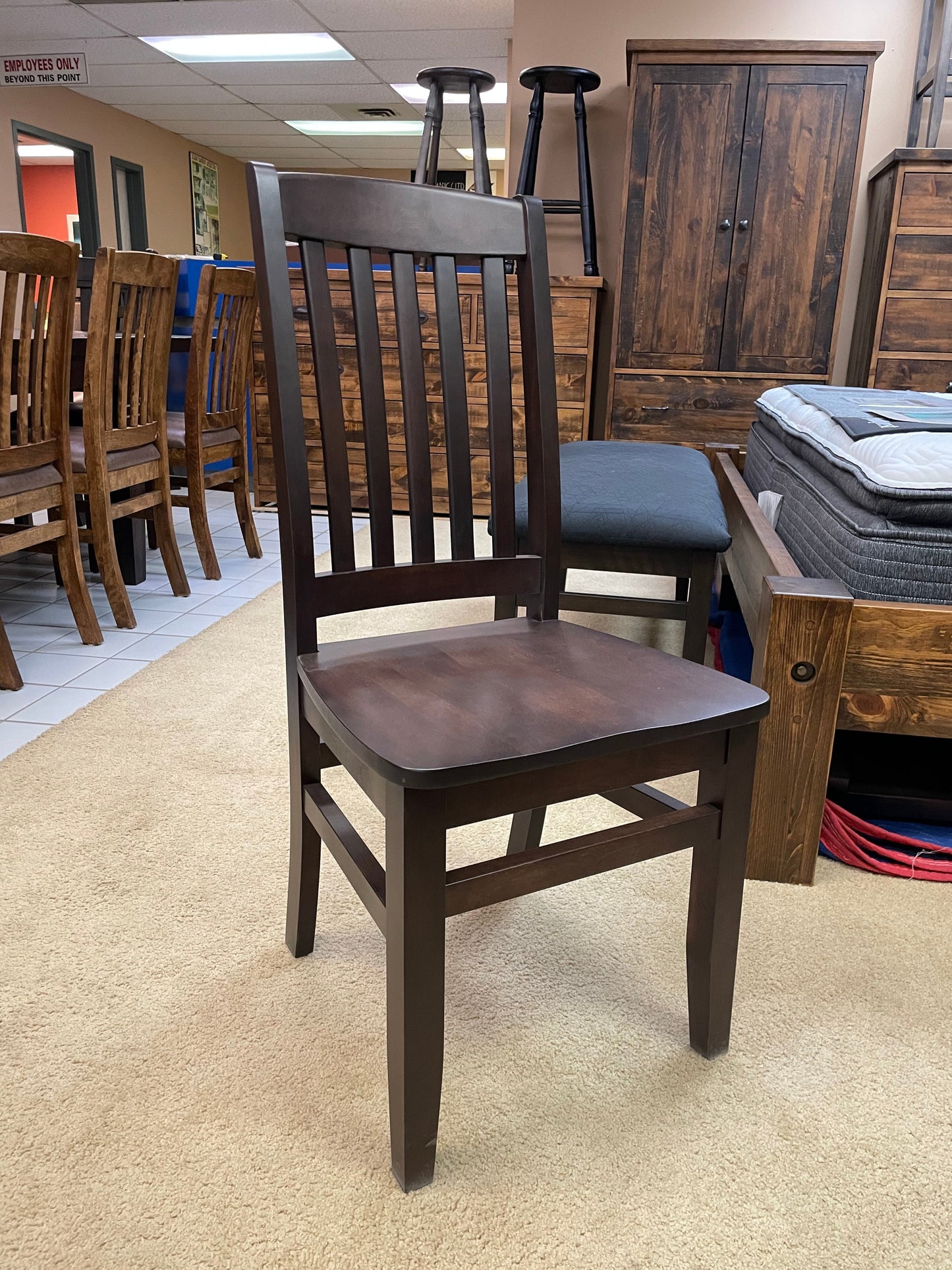 Smooth Birch D431B Harvest Table 5/4 in Black Walnut Finish  & 6 761B Chairs in Scotch Finish S-700