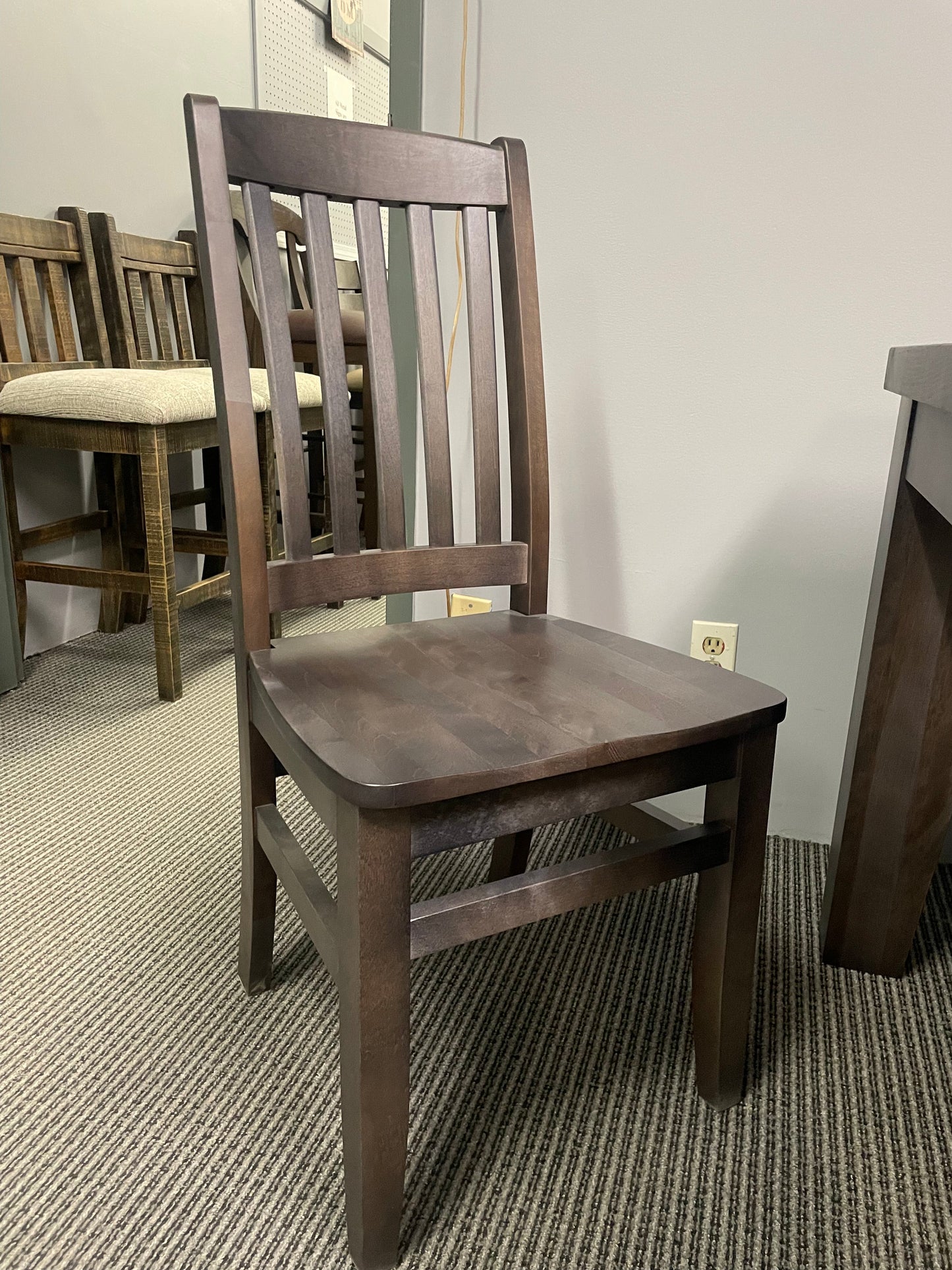 Rustic Pine R431P Harvest Table & 6 Birch Scholar Chairs in Smoke Finish S-709