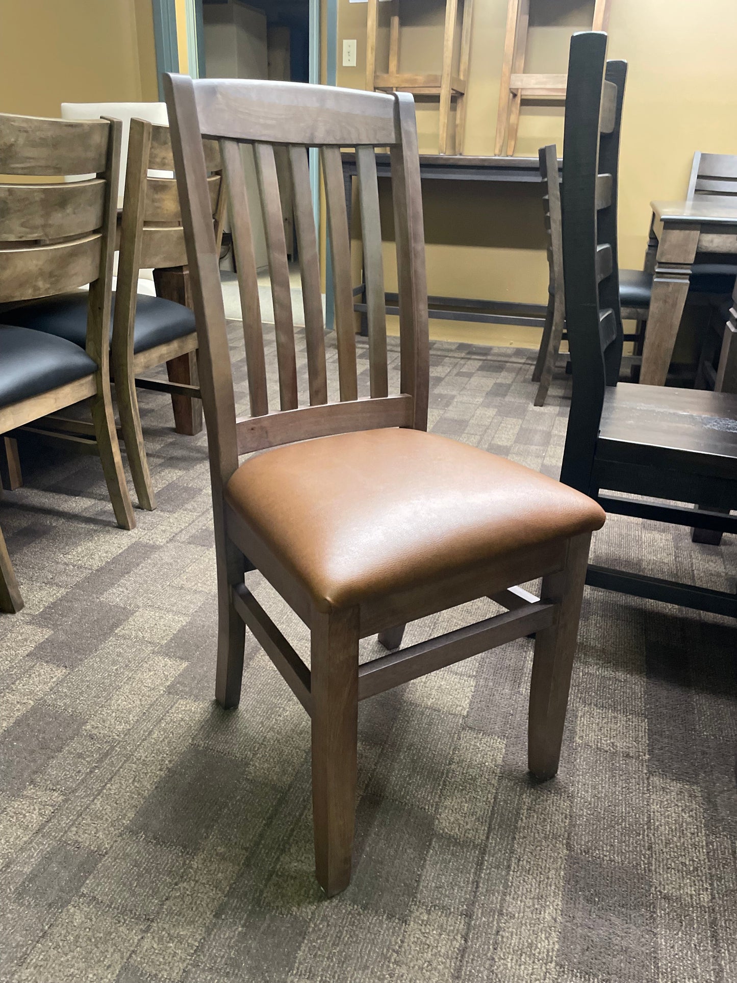 Smooth Birch D431B Harvest Table & 8 761B Chairs in Ash Finish & 2 R752B Chairs in Guinness Finish S-713